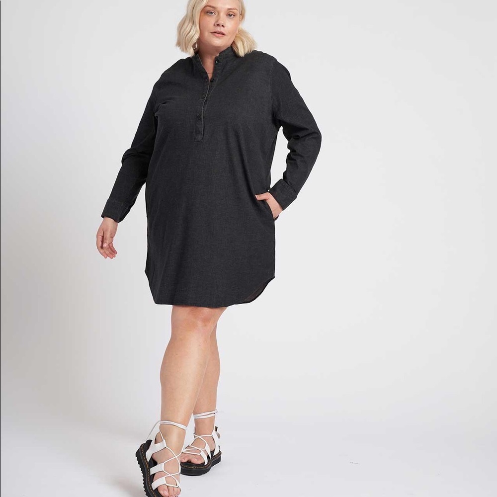 Universal Standard Hannah Denim Shirtdress Black